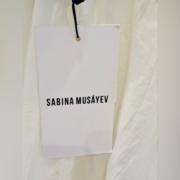 NWT Sabina Musayev Ivory Side & Back Cut Out Midi Dress - Picture 13 of 14